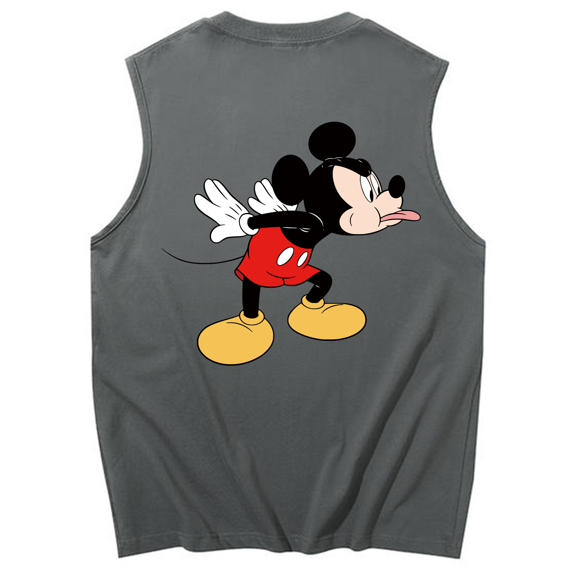 ミッキーマウス Mickey Mouse コットン100％タンクトップ（背面プリント）